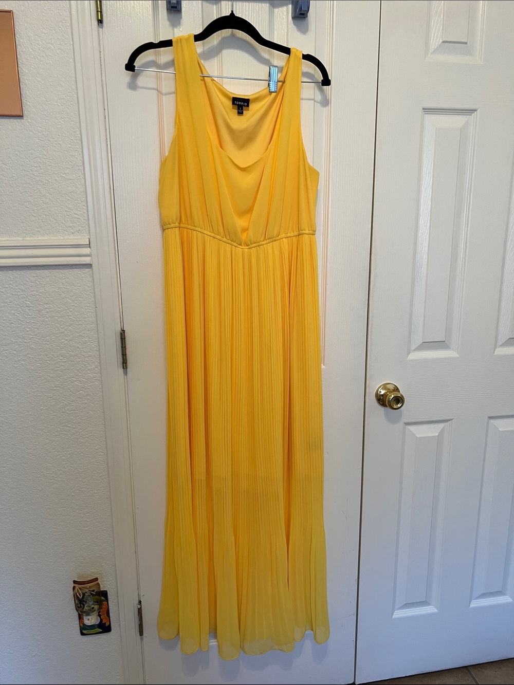torrid Yellow Pleated Maxi Dress